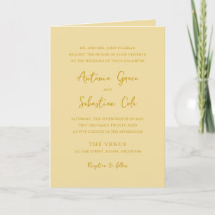 Invitation Beurre élégant Jaune QR Code moderne Mariage