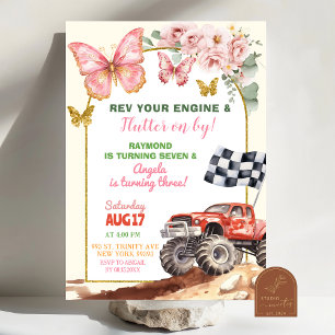 Invitation Beurre et Camion Monster Anniversaire
