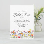 Invitation Beurre Fleur sauvage mignon Fête des mariées flora (Debout devant)