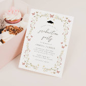 Invitation Beurre floral bleu rose pâle