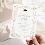 Invitation Beurre floral bleu rose pâle