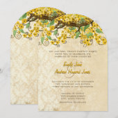 Invitation Beurre Jaune Cerise Fleur Thé Mariage (Devant / Derrière)