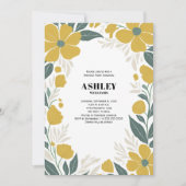 Invitation Beurre Jaune Fleur moderne fête d'anniversaire (Devant)