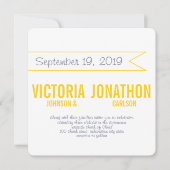 Invitation Beurre Jaune Mariage de typographie moderne (Devant)