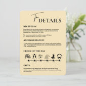 Invitation Beurre Jaune Mariage Ordre des événements Boîtier (Debout devant)