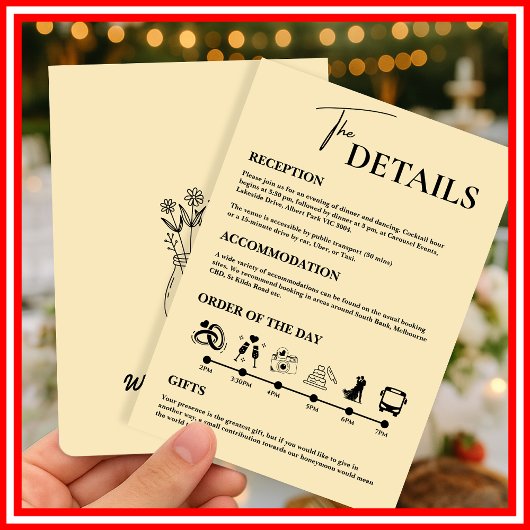 Invitation Beurre Jaune Mariage Ordre des événements Boîtier