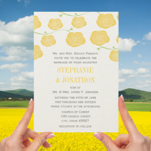 Invitation Beurre Jaune Ranunculus Rose Mariage