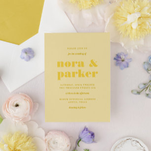 Invitation Beurre Jaune Simple Mariage moderne