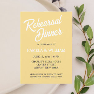 Invitation Beurre Jaune Style simple Répétition Mariage