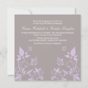 Invitation Beurre Lilac Inviter Mariage Floral