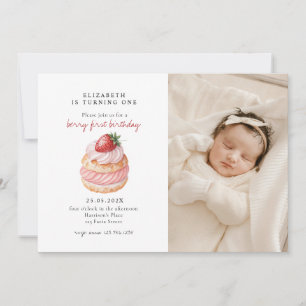 Invitation Beurre mignonne rose douce première photo