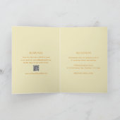 Invitation Beurre moderne Jaune QR Code élégant Mariage (Intérieur)