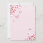 Invitation Beurre mou Aquarelle rose Floral 1er anniversaire (Dos)