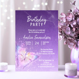Invitation Beurre mou fille pourpre Anniversaire do-it-yourse