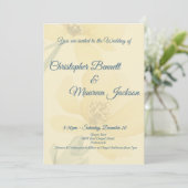 Invitation Beurre pâle Mariage d'aquarelle Florale Jaune (Debout devant)