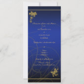Invitation Beurre-papillon doré de la partie élégant bleu flo (Dos)