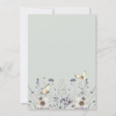 Invitation Beurre Pastel Fleur Papillon Lavande Jaune Bébé (Dos)