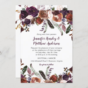 Invitation Beurre Poupée Roses Boho Mariage
