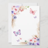 Invitation Beurre rose Twin Premier anniversaire Floral (Dos)