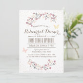 Invitation Beurre simple et fleurs Dîner de répétition de jar (Debout devant)