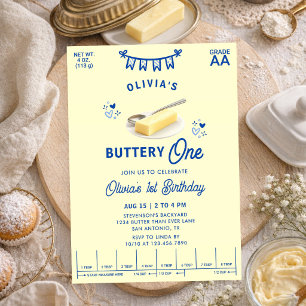 Invitation Beurreux Un Jaune Bleu Beurre 1er Anniversaire