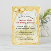 Invitation Beurterflyl et cadre or modifiables (Debout devant)