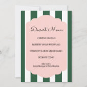 Invitation Beverly Hills Pink & Green Dessert Menu Signal (Devant)