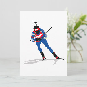 Invitation Biathlon Skier Sports d'hiver Athlète en action