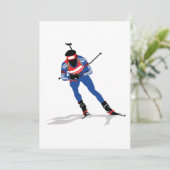 Invitation Biathlon Skier Sports d'hiver Athlète en action (Debout devant)