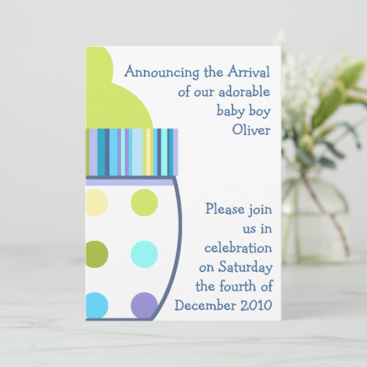 Invitation Biberon d'Oliver (Debout devant)