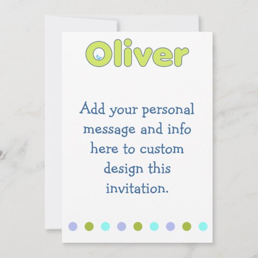 Invitation Biberon d'Oliver (Dos)