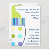 Invitation Biberon d'Oliver (Devant / Derrière)