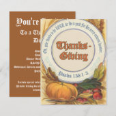 Invitation Bible chrétien contre Thanksgiving (Devant / Derrière)