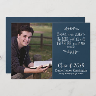 Invitation Bible chrétienne moderne Verse Graduation Photo