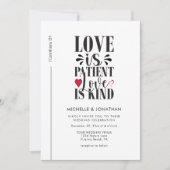 Invitation Bible chrétienne noire moderne Mariage Verse (Devant)