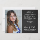 Invitation Bible chrétienne Verse Typographie Graduation Phot (Devant)