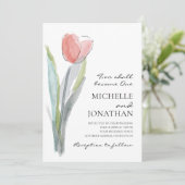 Invitation Bible moderne Tulip rose Verse Mariage chrétien (Debout devant)