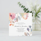 Invitation Bible rose florale Verse Mariage chrétien (Debout devant)