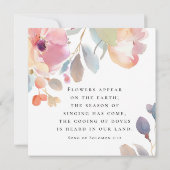 Invitation Bible rose florale Verse Mariage chrétien (Dos)