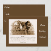 INVITATION BIBLE VERS :INVITE AU MARIAGE : CHEVAUX, PENCILE (Devant / Derrière)