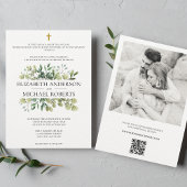 Invitation Bible Verse Mariage catholique Code QR moderne