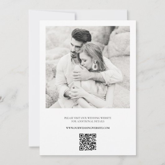 Invitation Bible Verse Mariage catholique Code QR moderne (Dos)