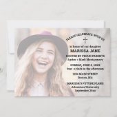 Invitation Bible Verse Photo Typographie Parti de graduation (Dos)