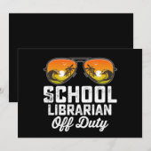 Invitation Bibliothécaire Scolaire Hors Service Dernier Jour  (Devant / Derrière)