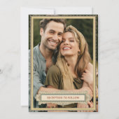 Invitation Bibliothèque | Cadre Vintage élégant avec Mariage (Dos)