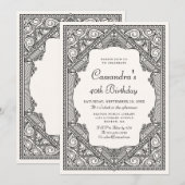 Invitation Bibliothèque de livres Anniversaire Vintage (Devant / Derrière)