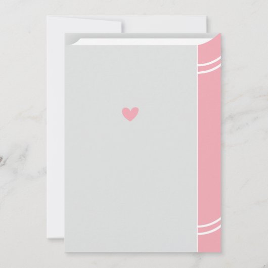 Invitation Bibliothèque de livres Construction bébé fille dou (Dos)