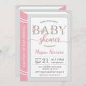 Invitation Bibliothèque de livres Construction bébé fille dou (Devant / Derrière)