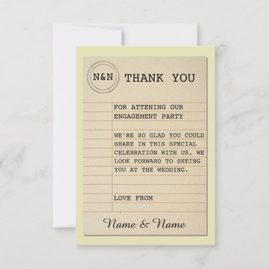 Invitation Bibliothèque Merci Mariage Livres Love Story (Devant)