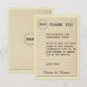 Invitation Bibliothèque Merci Mariage Livres Love Story (Devant / Derrière)